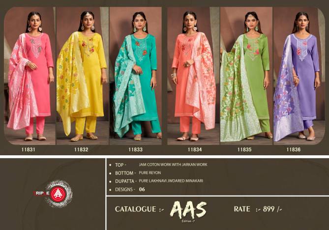 Aas Edition 7 By Triple Aaa Jam Cotton Dress Material Wholesale Online
